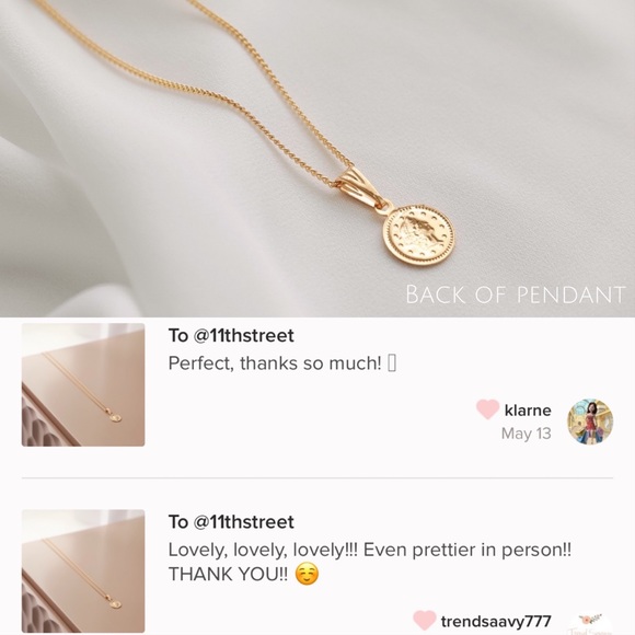 Petite Goddess Coin Necklace | 18k Gold Filled - Picture 8 of 8